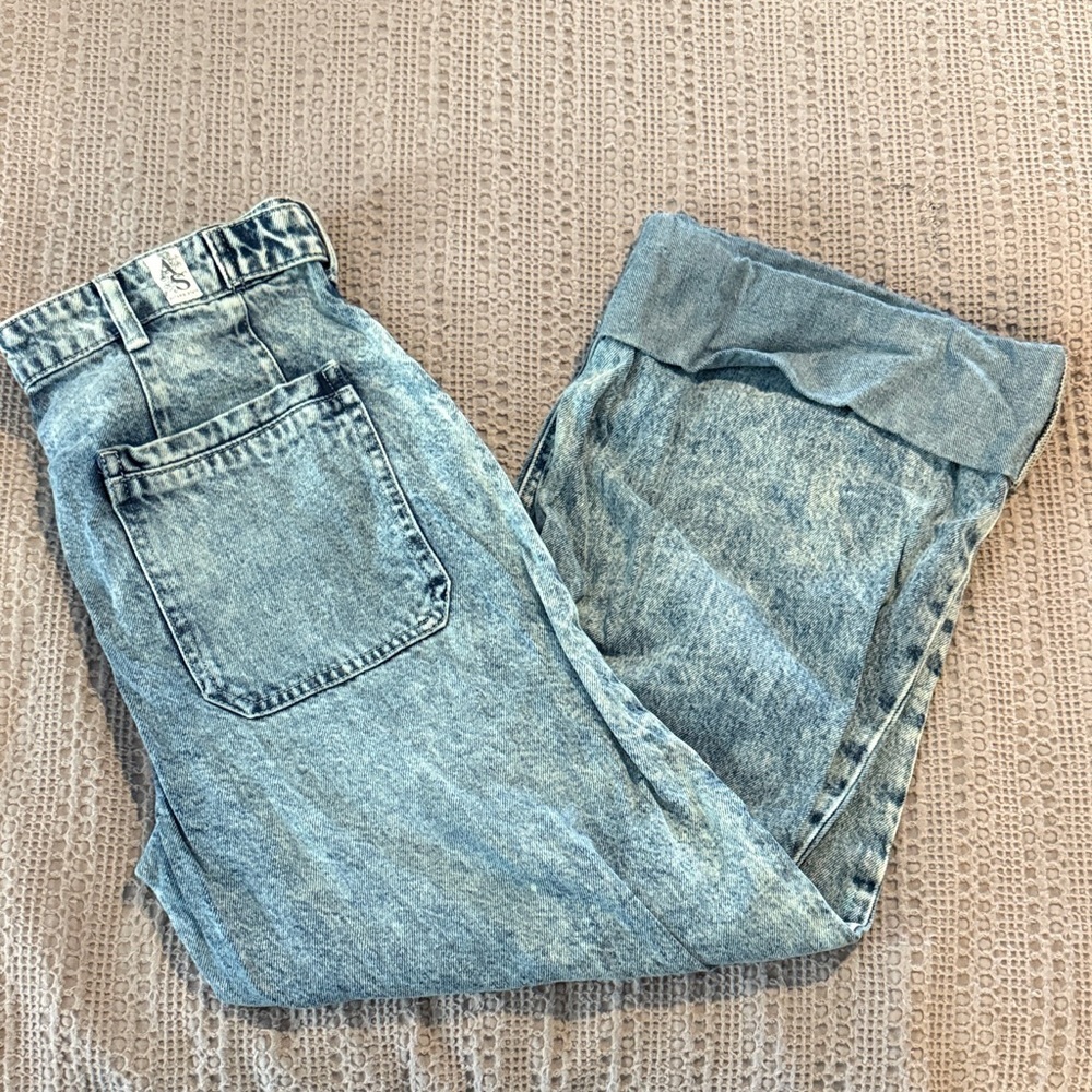 Altar'd State Faded Denim  Wide Leg Jeans